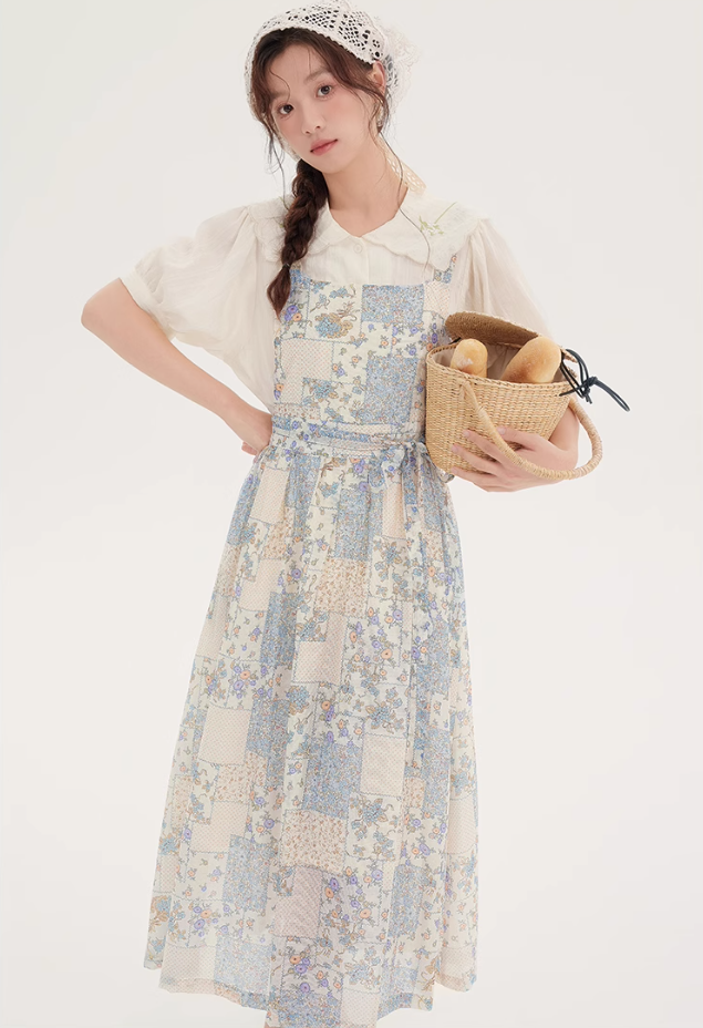 French first love pure sling dress new beautiful suit skirt R2392