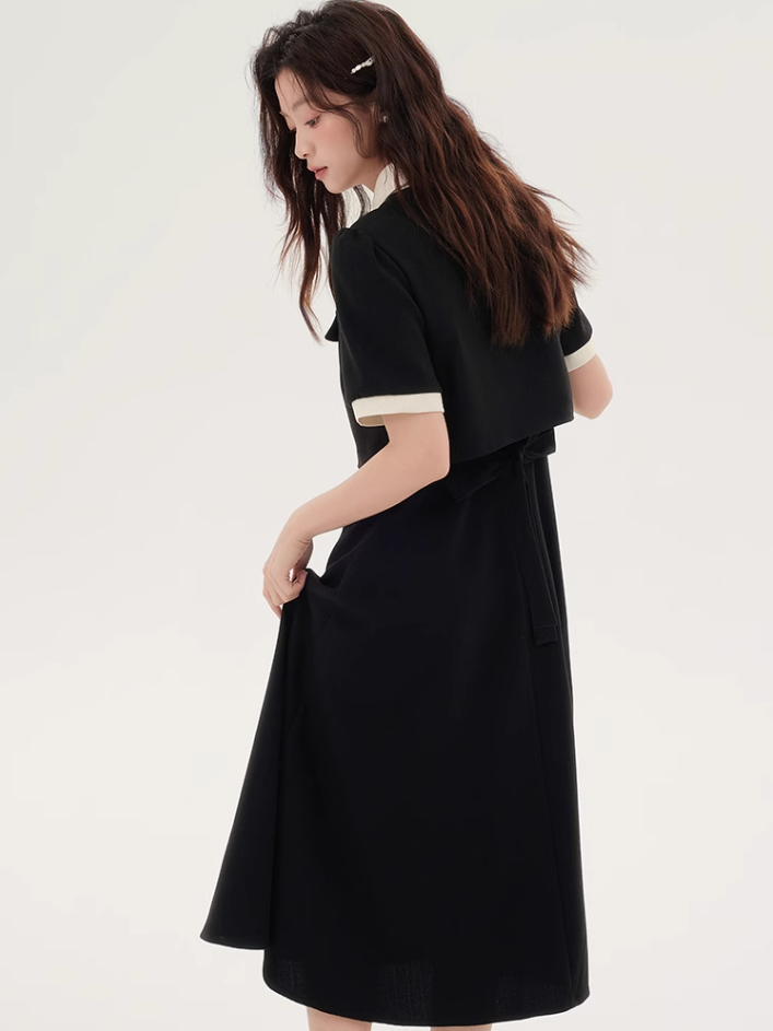 Formal dress shirt dress design niche high-end waist long skirt R2379