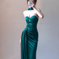 Birthday dress high-end evening dress high-end niche satin tube top halter neck dress R1765