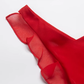 2025 summer new red irregular sexy ruffled seaside holiday dress R0980