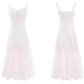 French lady high-end sling dress rich daughter jacquard mesh splicing temperament dress R0416