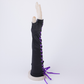 Lace-up fingerless gloves long black satin gloves elbow length suitable for wedding engagement Halloween party     S6219