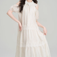 French design lace halter dress holiday style beautiful off-shoulder long dress R2399