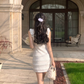 White sleeveless dress for women, new style, beautiful, unique, slim fit, elegant dress R4420