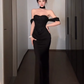 French style tube top suspender dress 2025 waist hip fishtail dress R1036