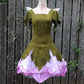 Green slim waist skirt gradient pink bud short skirt homecoming dress R2843