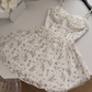 Ballet apricot floral suspender dress gentle short skirt R2116