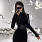 Hot girl half turtleneck patchwork leather dress 2025 high-end waist hip skirt R1012