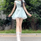 French style daughter off-shoulder dress women's summer 2025 new style puffy princess short skirt R3147