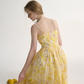 Yellow floral maxi dress suspender dress holiday outfit dress floral dress R2694