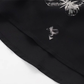 2025 Summer New Black Flying Sleeve Waisted Mid-Length Printed Fishtail Dress R0913