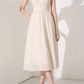 Niche design dress new summer high-end mid-length French temperament waist slimming skirt R4381