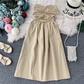 Dress women 2025 new sexy tube top waist off-shoulder solid color mid-length skirt all-match skirt R0367