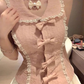 Pure desire style doll collar bow sleeveless top 2025 sweet puffy skirt suit R1274