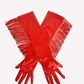 Tassel long satin gloves Latin dance performance gloves satin tassel bridal gloves     S6262