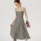 French retro plaid suspender dress niche design skirt women summer R3562