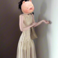 French sleeveless vest dress new style gentle style temperament mesh splicing waist a-line long skirt R0431