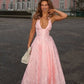 Pink suspender satin halter neck deep V sexy waist slim long skirt homecoming dress R3855