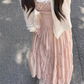 French pleated suspender dress 2025 pure desire style waist a-line fairy long dress R1325