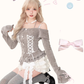 Pure desire style one shoulder halter neck knitted top 2025 large size cake skirt suit R1173