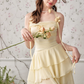 French style ruffled suspender dress for women with a short skirt R4540