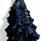 Black strapless fitted long ball gown R7210