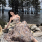 Travel wear tie-dye skirt a-line skirt temperament tube top suit women's two-piece suit R1571