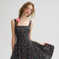 French Retro Floral Sling Dress Sleeveless Short Skirt R2802