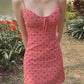 Pink suspenders cute sexy waist slimming A-line short skirt homecoming dress R3353