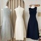 Long skirt thin material suit skirt slim temperament long solid color dress R2091