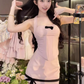 Sweet and spicy design bow halter neck short top 2025 pure desire style hip skirt suit R1095
