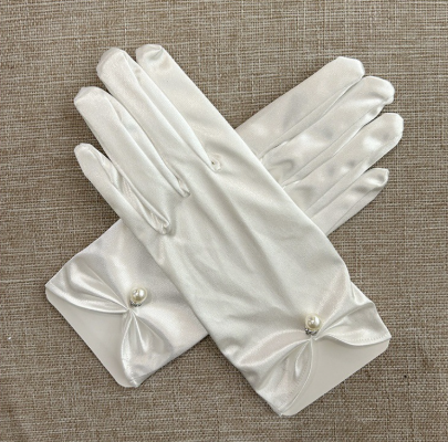 Women's Short Satin Gloves Wedding Wrist Evening Dress Bridal Gloves Opera Wrist Banquet Gloves     S6226