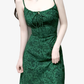 2025 Summer New Retro Sexy Floral Green A-line Short Suspender Dress R0934