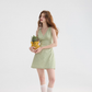 French green dress suspenders short skirt holiday wear skirt R2751