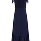 2025 Summer New Blue Beach Temperament Seaside Vacation Long Suspender Dress R0960