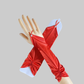 Summer hook finger nail beaded satin bridal gloves prom gloves wedding party banquet elegant     S6276