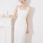 French dress new summer design niche temperament white suspender skirt long slim skirt R4382
