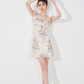 Niche design dress new summer French temperament waist slim sleeveless printed skirt R4297