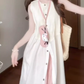 Simple and generous dress minimalist sleeveless vest temperament suit skirt R0758
