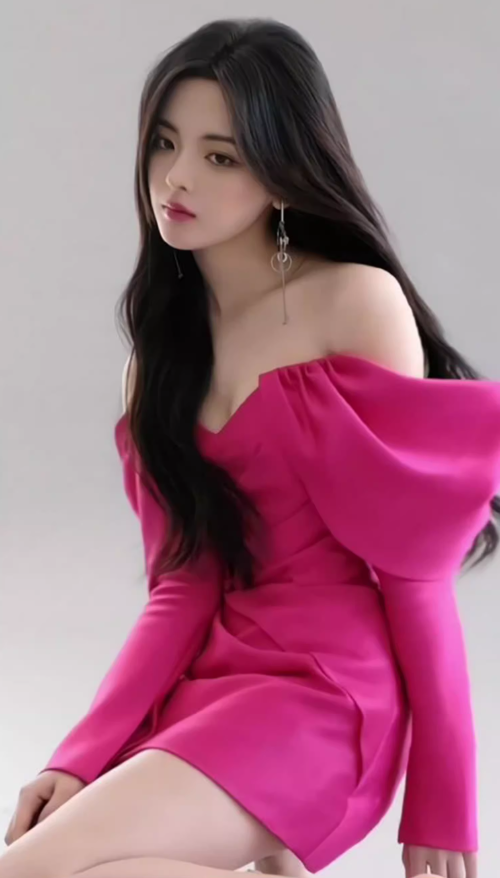 French Rose Red One Shoulder Short Long Sleeve Party Dress Homecoming Dress R2984