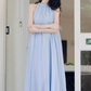 French blue halter neck dress new style holiday style waist beautiful fairy dress R2402