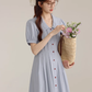 Temperament gentle style POLO collar short sleeve dress new style college style skirt R1918