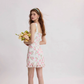 French floral suspender short dress R2710