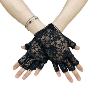 Fingerless Bridal Lace Half Finger Gloves Women's Short Floral Gloves for Wedding Opera Tea Party     S6217