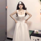 White suspender dress gentle temperament high-end dress waist A-line princess dress R0458