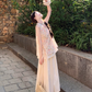 Gentle and pure daisy embroidered fake two-piece vest top with skirt suit R1745