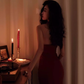 Retro wine red halter neck dress 2025 new sexy hip-wrapped slit dress R1444