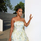 White floral waist hip sexy short skirt homecoming dress R3743