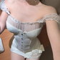 Pure desire hot girl one shoulder lace tube top 2025 rose hip skirt suit R1119