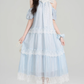 French design lace halter dress holiday style beautiful off-shoulder long dress R2399